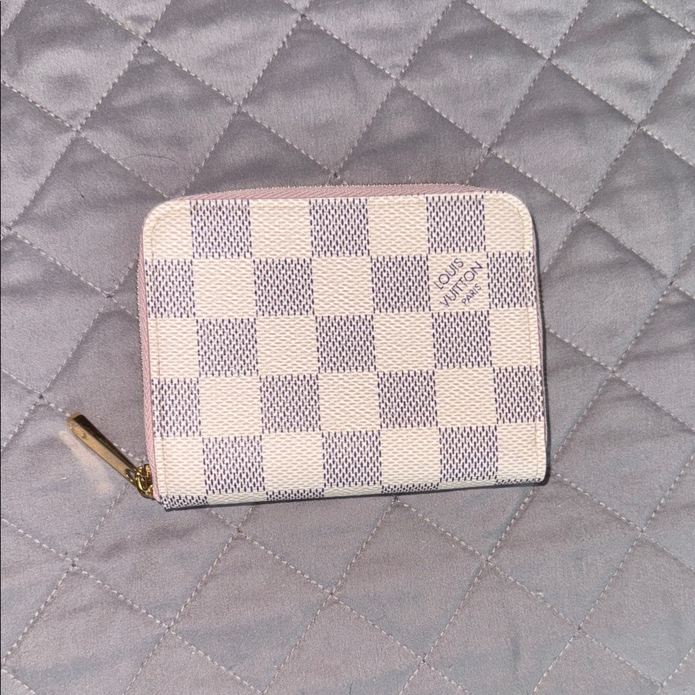 Louis Vuitton Damier Azur Wallet in White and Gray